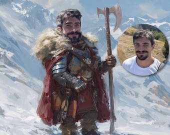 Ritratto personalizzato di un personaggio fantasy, arte di Dungeons and Dragons, commissione personalizzata di D&D, tela per illustrazioni di personaggi di giochi di ruolo, illustrazione digitale
