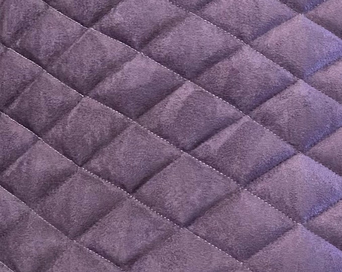 Suede Diamond Quilted foam backed aubergine purple fabric Automotive headliner headboard upholstery 52" Wide