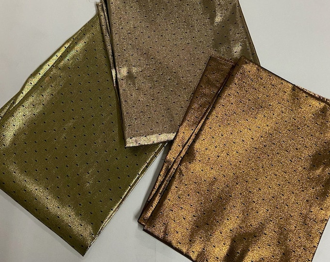 Lame Polyester metallic dotted drapery Fabric BY THE YARD 60" wide