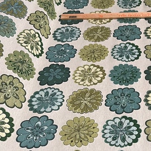 Jacquard Green Blossom Flower Upholstery Drapery Fabric BY THE YARD 54&quot; Wide