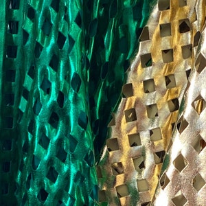 Laser cut foil 4 way stretch fishnet Fabric by the yard 60" wide