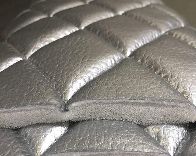 Quilted champion, headliner headboard fabric with 3/8" Foam Backing Upholstery 52" Wide-Silver