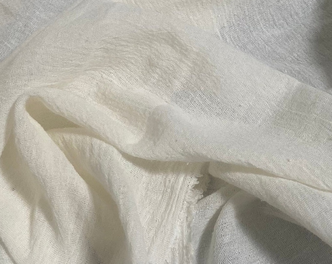 Beige Cotton Gauze Lightweight Fabric | Soft Breathable Double Gauze Cloth by the Yard | DIY Sewing, Baby Blankets, Scarves, Apparel, Crafts