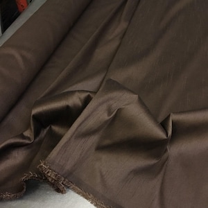 Espresso Shantung Dupioni Faux Silk two tone fabric BY THE YARD 54&quot; wide