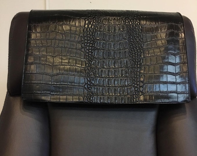 15 " x 15 " Black nile vinyl Sofa Loveseat Chaise Theater Seat, Chair Caps Headrest Pad, Recliner Head Cover, Furniture Protector