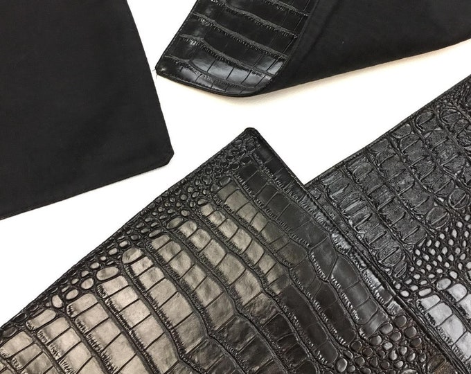 Black Gator Nile Place mats Texture Hemmed Edges  waterproof wipe clean Sturdy Flexible plate placemat table linen table decor holiday sets