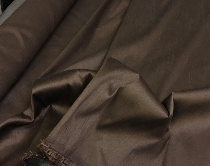 Espresso Shantung Dupioni Faux Silk two tone fabric BY THE YARD 54" wide