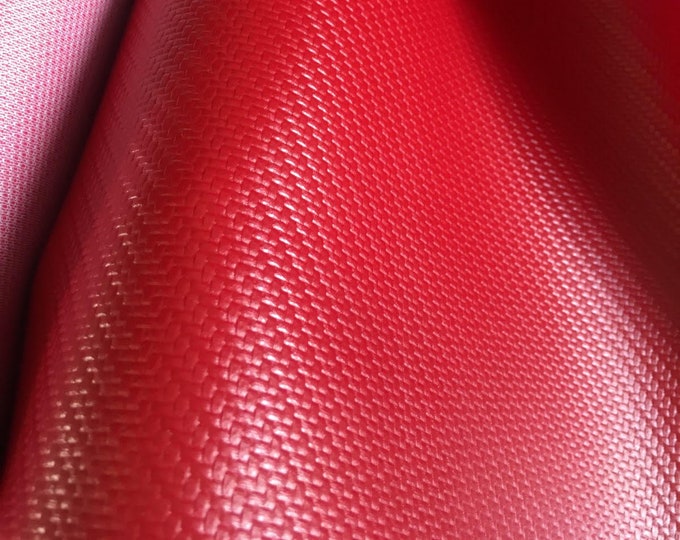 Red Vinyl Leather CARBON FIBER Carbon Embossed Upholstery Fabric / 54" Wide / Sold BTY