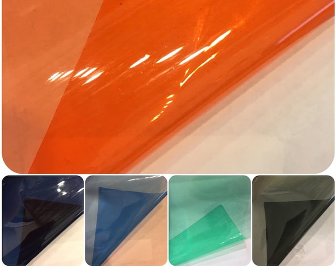 10 Gauge Tinted Transparent Plastic Vinyl Tinted 54 Inch Wide Fabric By the Yard