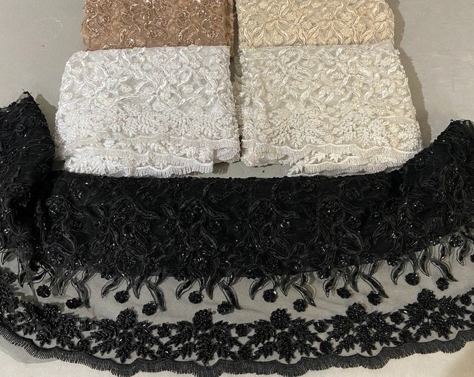 SEQUIN beaded mesh mechanical pull victorian fabric for custom prom apparel, wedding dress, bridal veil, red carpet, Quinceanera dress