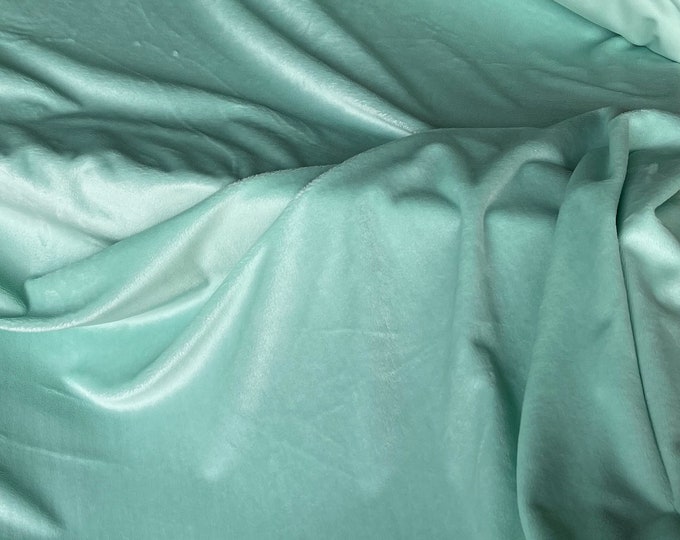 Minky solid mint colir ,Soft fur textured cuddle fabric by THE YARD