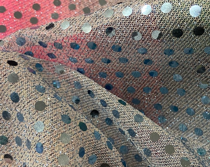 Confetti Polka Dot Mirror small dot sequin light weight mesh fabric BY THE YARD 45" Wide
