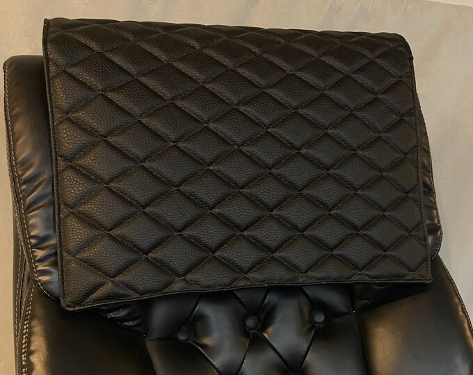 Padded BLACK CHAMPION Quilted Vinyl, Sofa, Loveseat, Chaise, Theater Seat, RV Cover, Chair, Headrest Pad, Recliner Head Cover, Protector