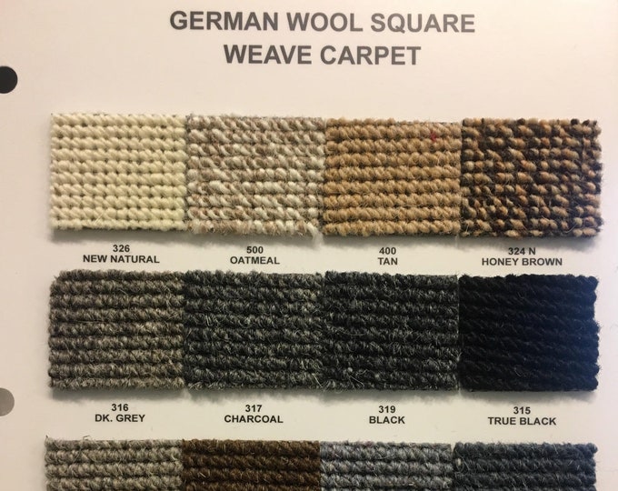 Authentic German Wool Square Woven Automotive Carpet | Durable Polyester/Latex Backed Upholstery Fabric | Luxury Auto Interior Carpet by the