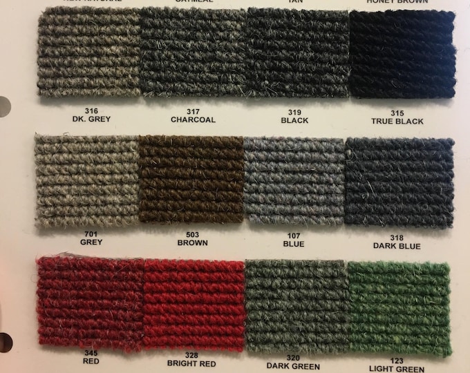 Authentic German Wool Square Woven automotive Carpet 65 inch wide, polyester/latex backed,