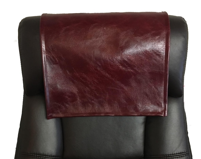 Vinyl, Burgundy Distressed,15x15, Sofa, Loveseat, Chaise, Theater Seat, RV Cover, Chair Caps, Headrest Pad, Recliner Head Cover, arm rest