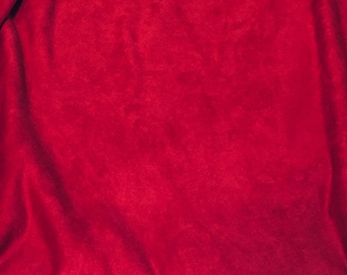Red micro faux suede upholstery fabric no stretch sold BY THE YARD 58" Wide