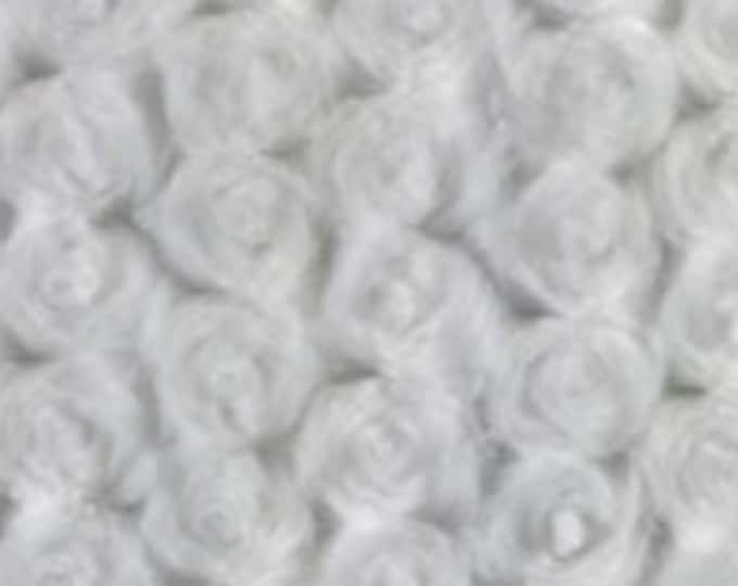 Beige Rosebud minky soft fabric BY THE YARD 60" Wide