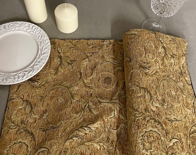 18"x14" Golden Yellow Leaf Chenille Linen Placemats - Holiday table, plate arrangements, party supplies, Home decor