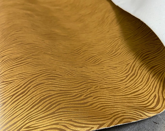 Gold faux leather vinyl upholstery fabric 54" wide