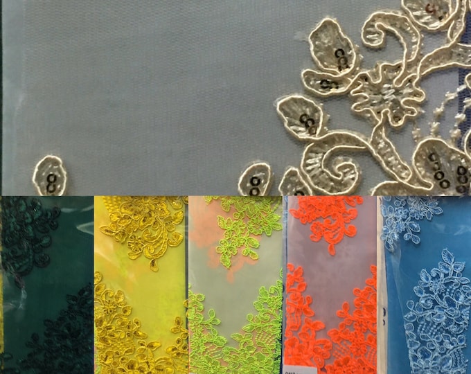 Floral lace Fabric Sold By The Yard perfect for apparel and much more-Natalie