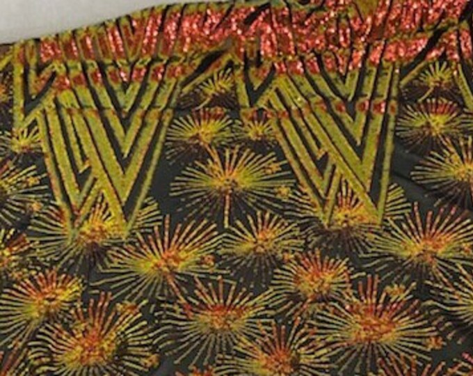 4-way Stretch Star Geometric sequin mesh dress grown Fabric BY THE YARD