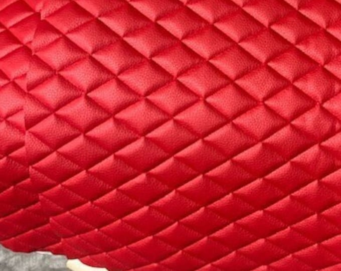 Red champion Diamond Quilted Vinyl foam backed fabric Automotive headliner upholstery 52" Wide