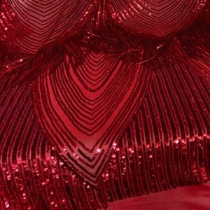 4-way Stretch Geometric 6&quot; Dangle sequin mesh dress grown Fabric BY THE YARD