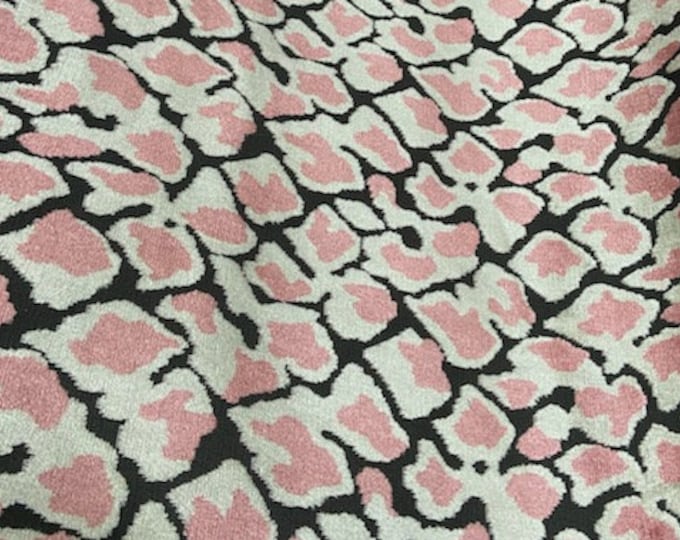 Coral pink leopard Spots Embossed Raised Velvet upholstery Drapery Fabric per yard 54" wide