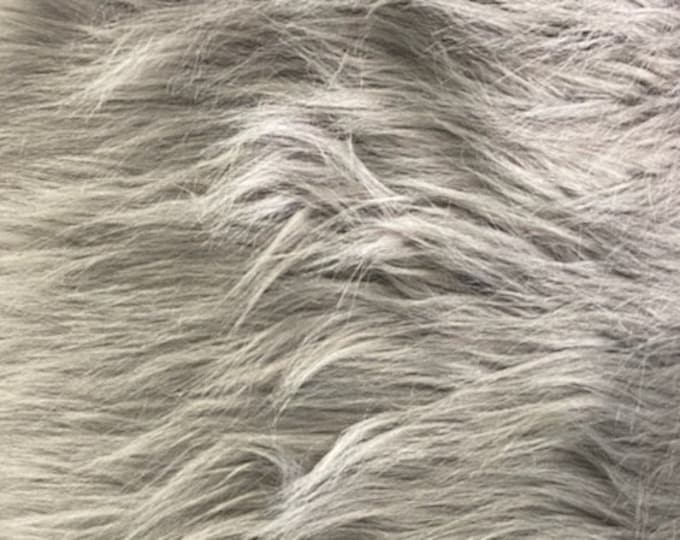 Dark Silver shaggy faux fur  fabric by the yard upholstery custome 60" Wide