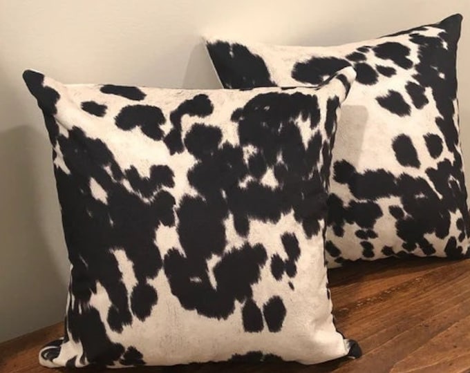 Black RODEO COWHIDE velvet 18"x18" Pillow - Home Decor