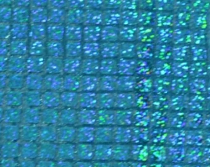Turquoise Hologram Square Drapery Fabric by the yard