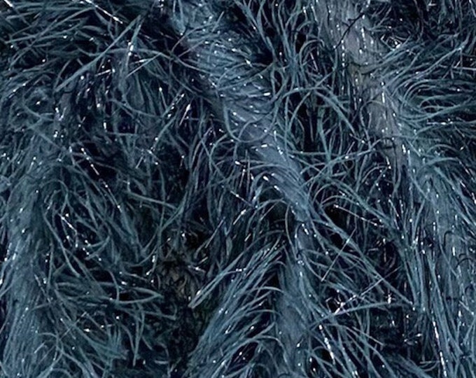 Black Feather Tinsel on Mesh Fabric – Sparkle Decorative Fabric by the Yard for Costumes, Dancewear, Stage, Crafts & DIY 60” wide