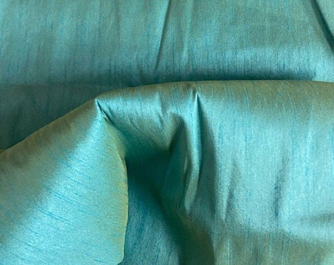 Lagoon Shantung Dupioni Faux Silk – Two-Tone Polyester Fabric for Drapery,  Sewing & crafts 54” wide