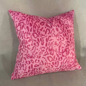 18X18 &quot; LEOPARD Pink velboa soft short fur home decor pillow cover only animal print pillows (SET OF 2)