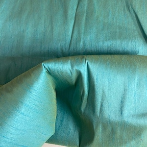 Lagoon Shantung Dupioni Faux Silk two tone fabric BY THE YARD 54&quot; wide