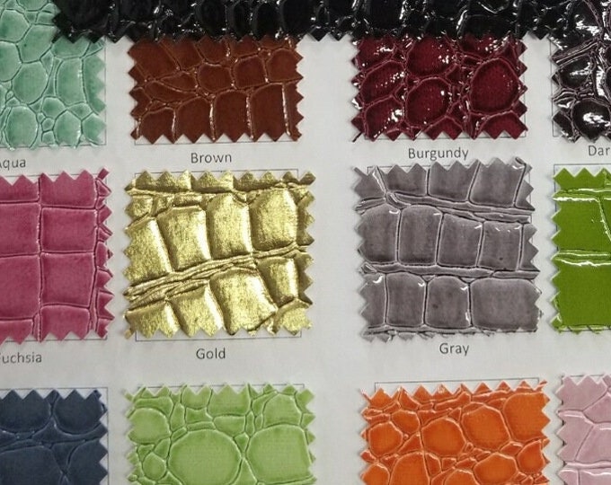 Crocodile Patent Glossy Fabric faux vinyl fabric by yard