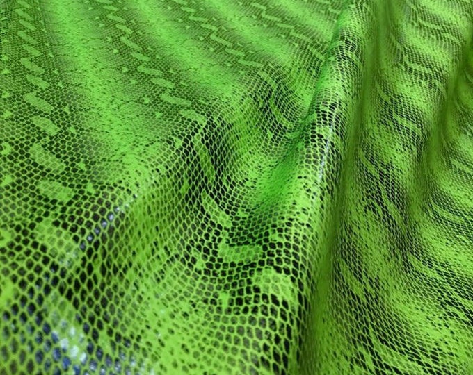 LIME Snake Skin Reptile Venom Spandex print fabric by yard