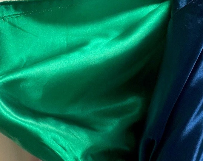 5 yards Kelly green bridal shiny satin polyester fabric  60" wide