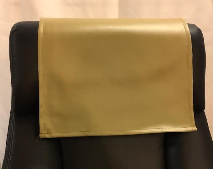 Khaki PVC faux leather vinyl  Sofa, Headrest Pad, Recliner Head Cover, Furniture Protector