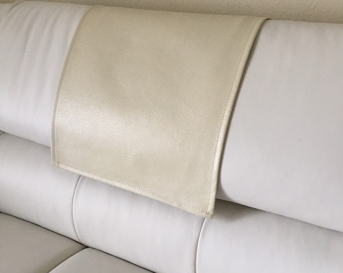 Ivory faux leather vinyl Recliner protector for rips tears damage, sofa love seat headrest armrest couch furniture accessories