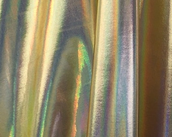 Silver Iridescent Metallic Foil 4-Way Stretch Fabric - Reflective Beauty