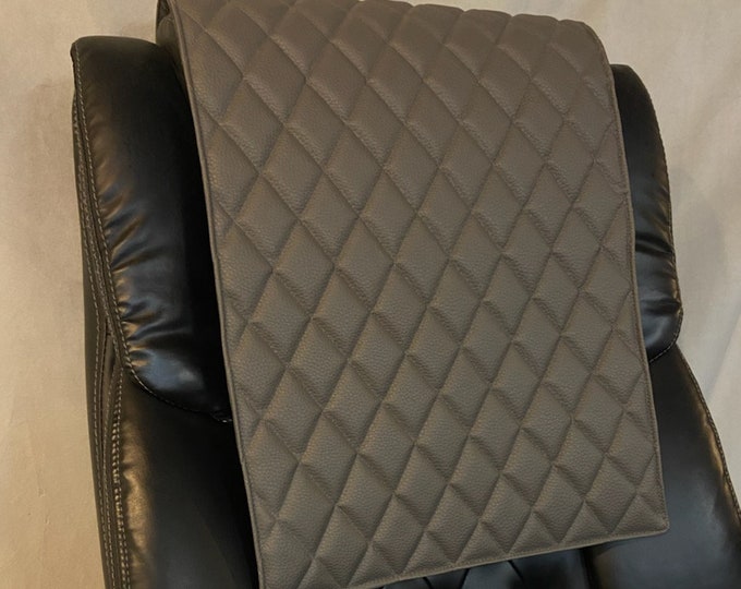 Padded GRAY CHAMPION Quilted Vinyl Chaise, Theater Seat, Chair, Headrest Pad, Recliner Head Cover, Protector