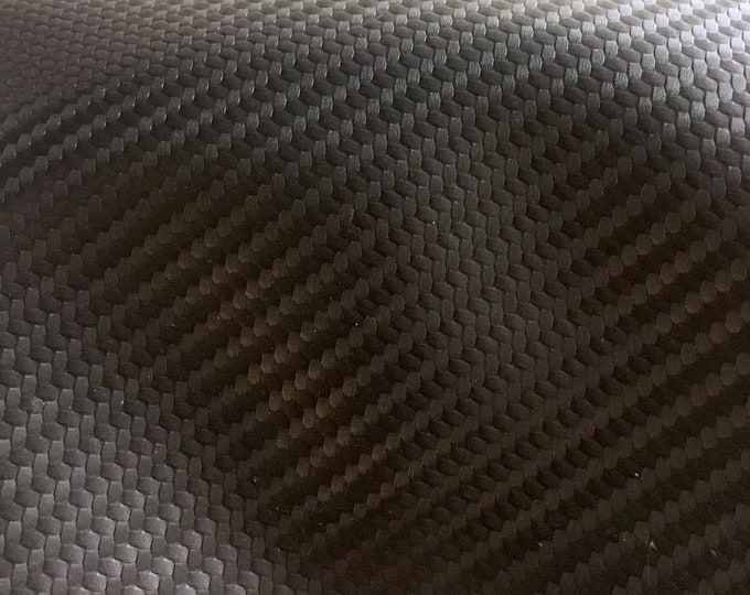 Black Vinyl CARBON FIBER Embossed Upholstery Fabric / 54" Wide / Sold BTY