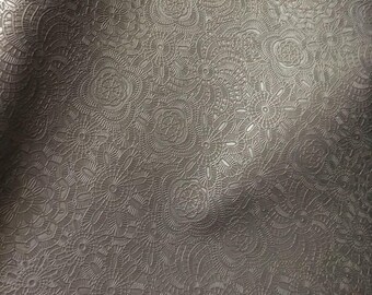 Grey Sphere Embossed faux leather Vinyl upholstery fabric by the yard 54" Wide