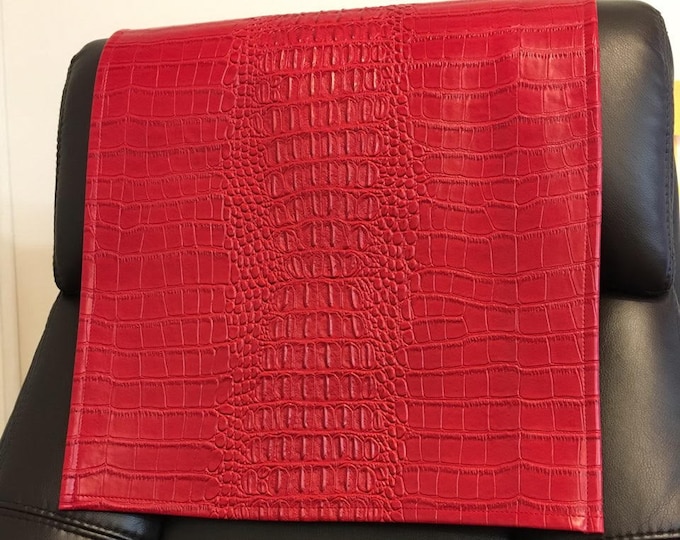 Red Nile Crocodile vinyl 15x15 " Sofa, Loveseat, Chaise, Theater Seat, RV Cover, Chair Caps, Headrest Pad, Recliner Head Cover, arm rest