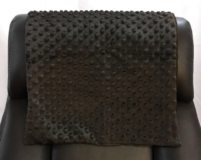 Black / Brown Soft  dot Sofa, Loveseat,  chair, Chair Caps, Headrest Recliner Cover, leather damage protector, Suede backing.