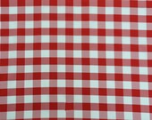 Poly poplin checkers red 100 Polyester picnic fabric 60 quot wide sold by the yard