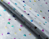 5 yards Matrix foil hearts silver multi Nylon Spandex dance swimsuits 4 way stretch 58 quot wide Sportswear Athletic yoga pants