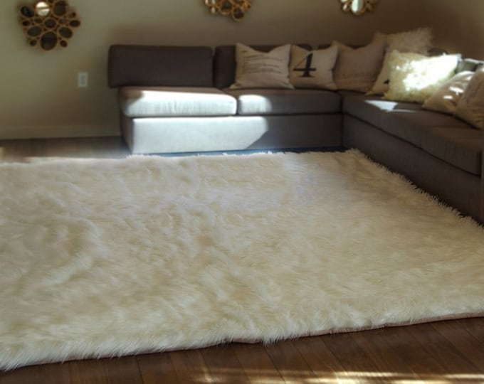 5' x 8' New Premium OFF WHITE Shag Fur Area Rug Nursery Room Decor Home Accents shaggy Contemporary Modern Shag Carpet Throw Rug